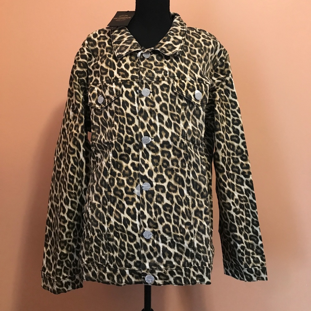 Victorious Jeans Leopard Print Jacket XL